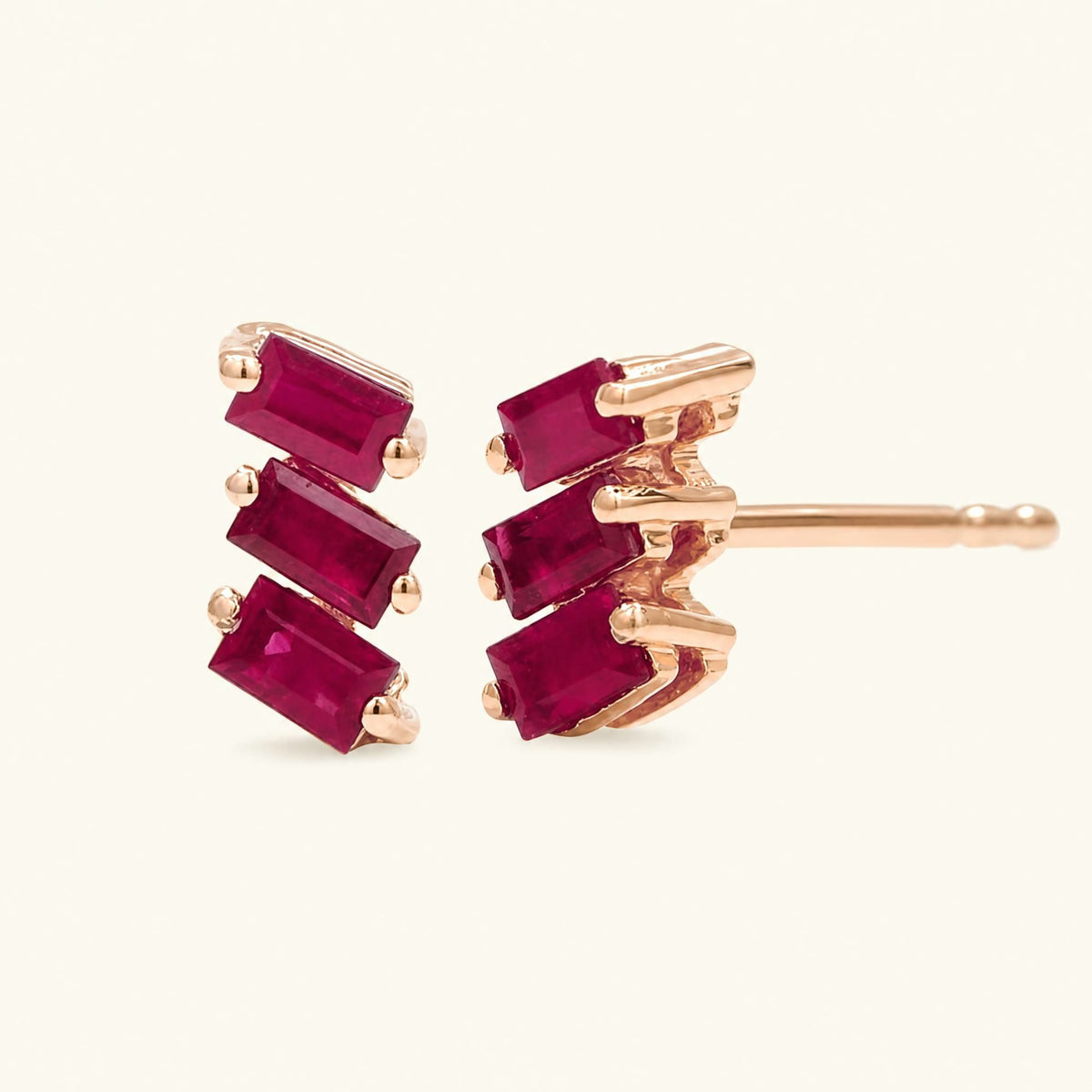 Jivane Ruby Earrings - rose gold