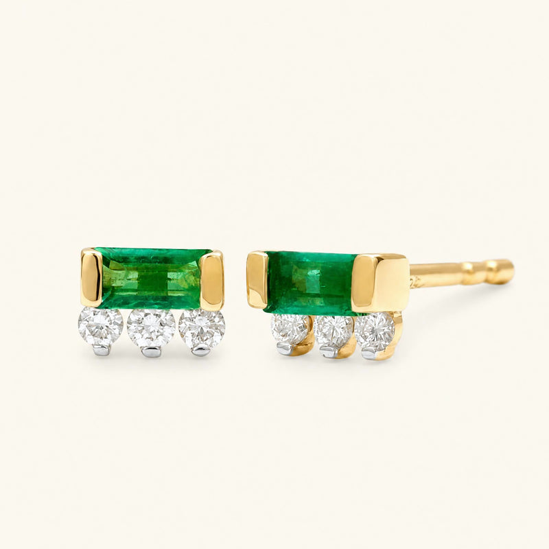 Prana emerald earrings yellow gold