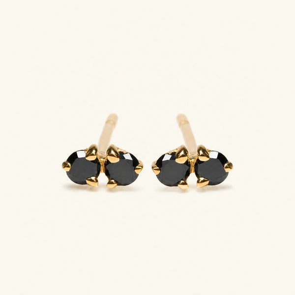 Prema earrings black diamond - yellow gold