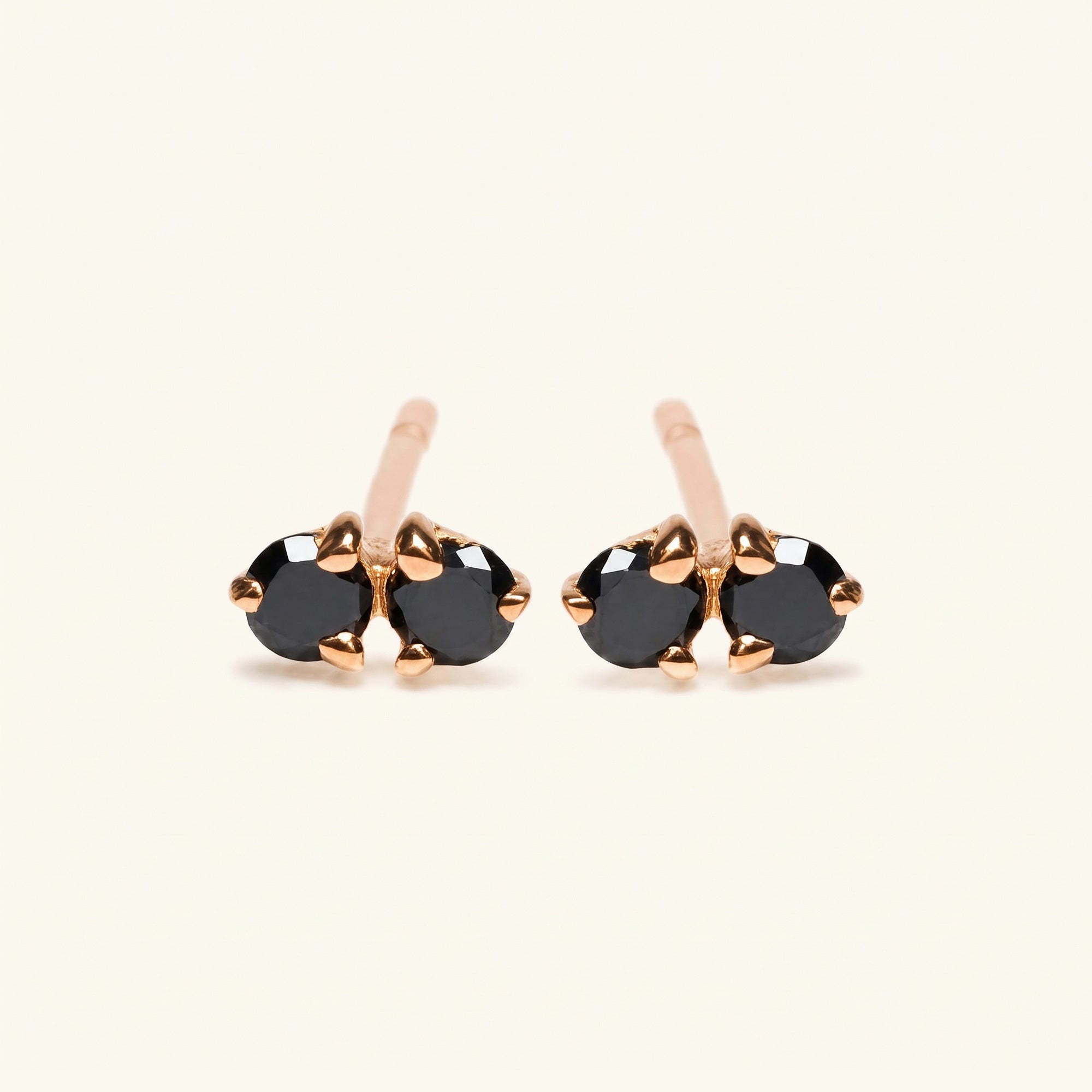 Prema Black Diamond Earrings - Rose Gold