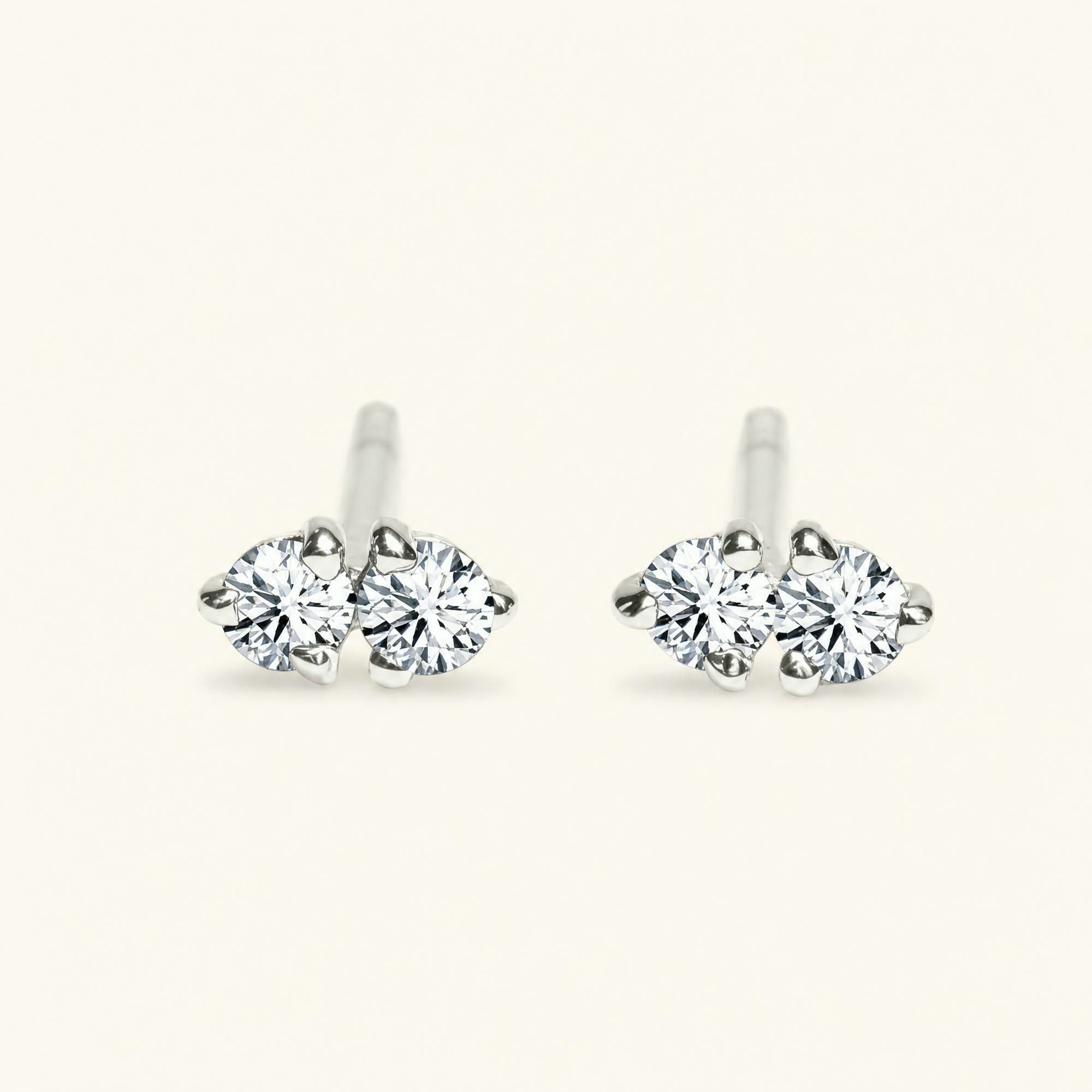 Prema earrings diamond - white gold