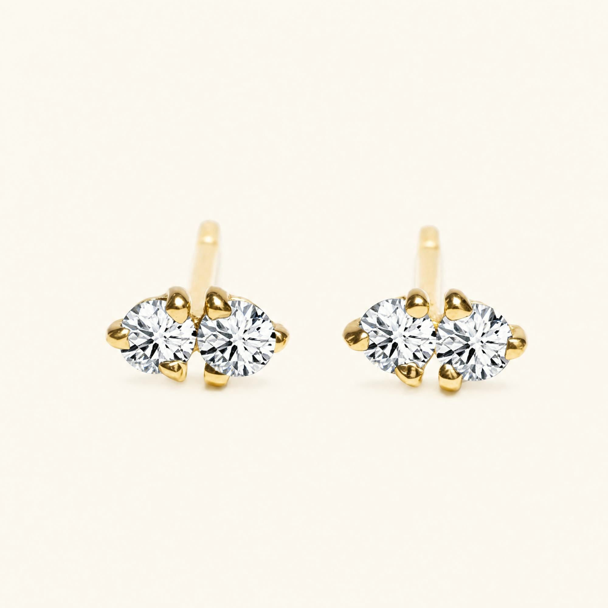 Prema earrings diamond - yellow gold