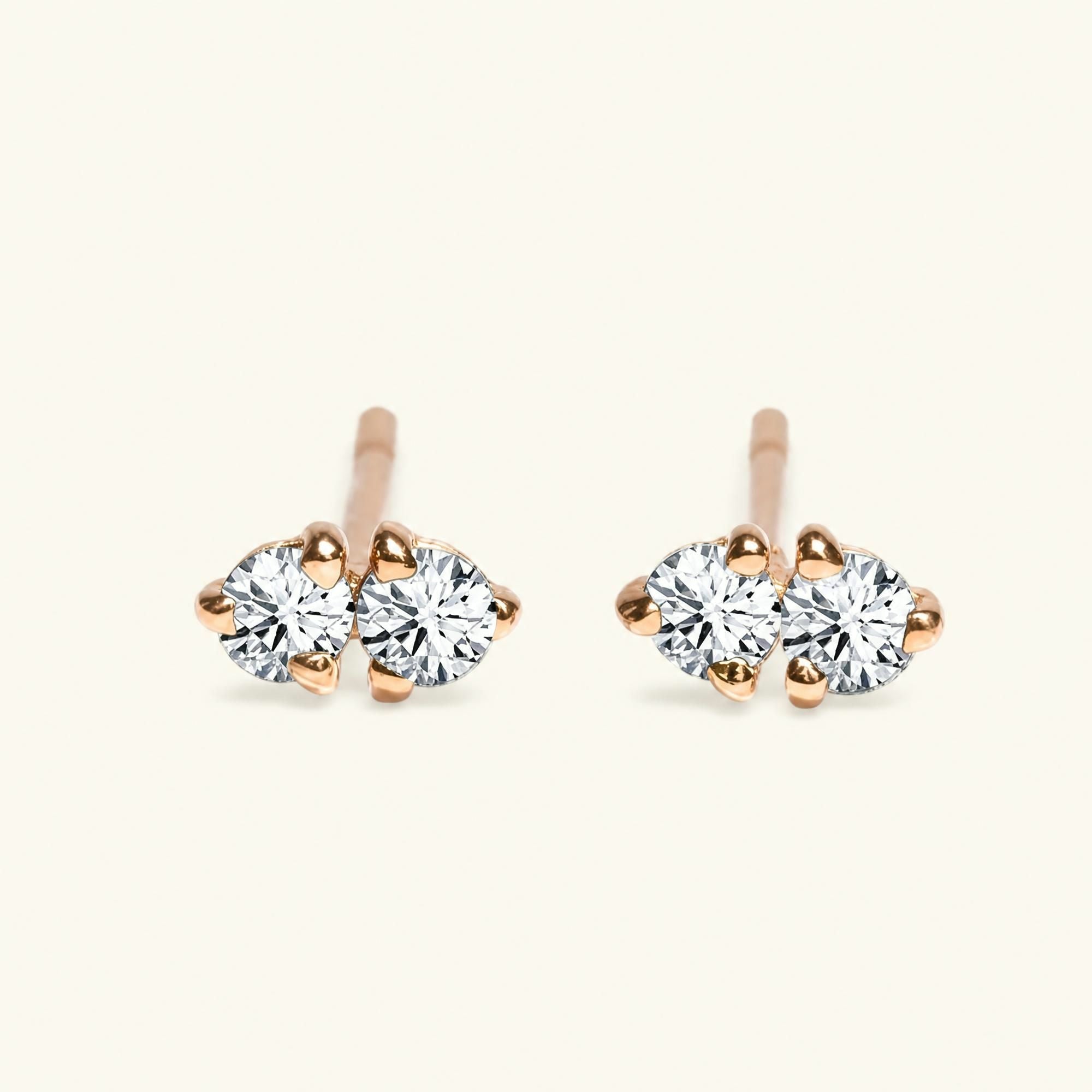 Prema earrings diamond - rose gold