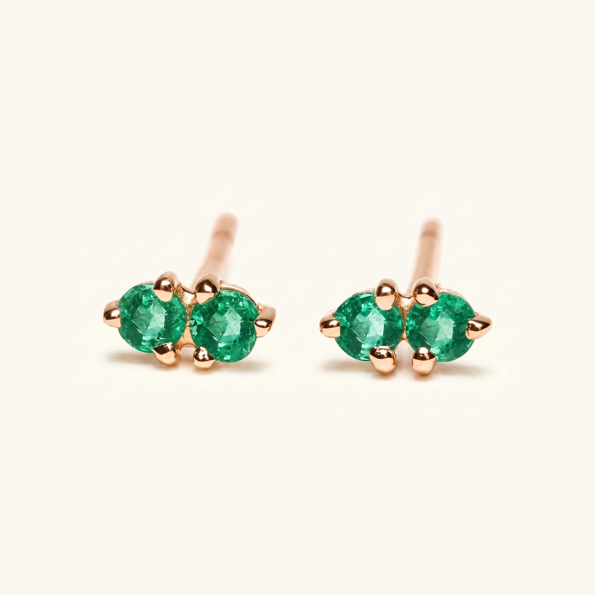 Prema Emerald Earrings - Rose Gold