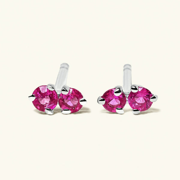 Prema Ruby Earrings - white gold