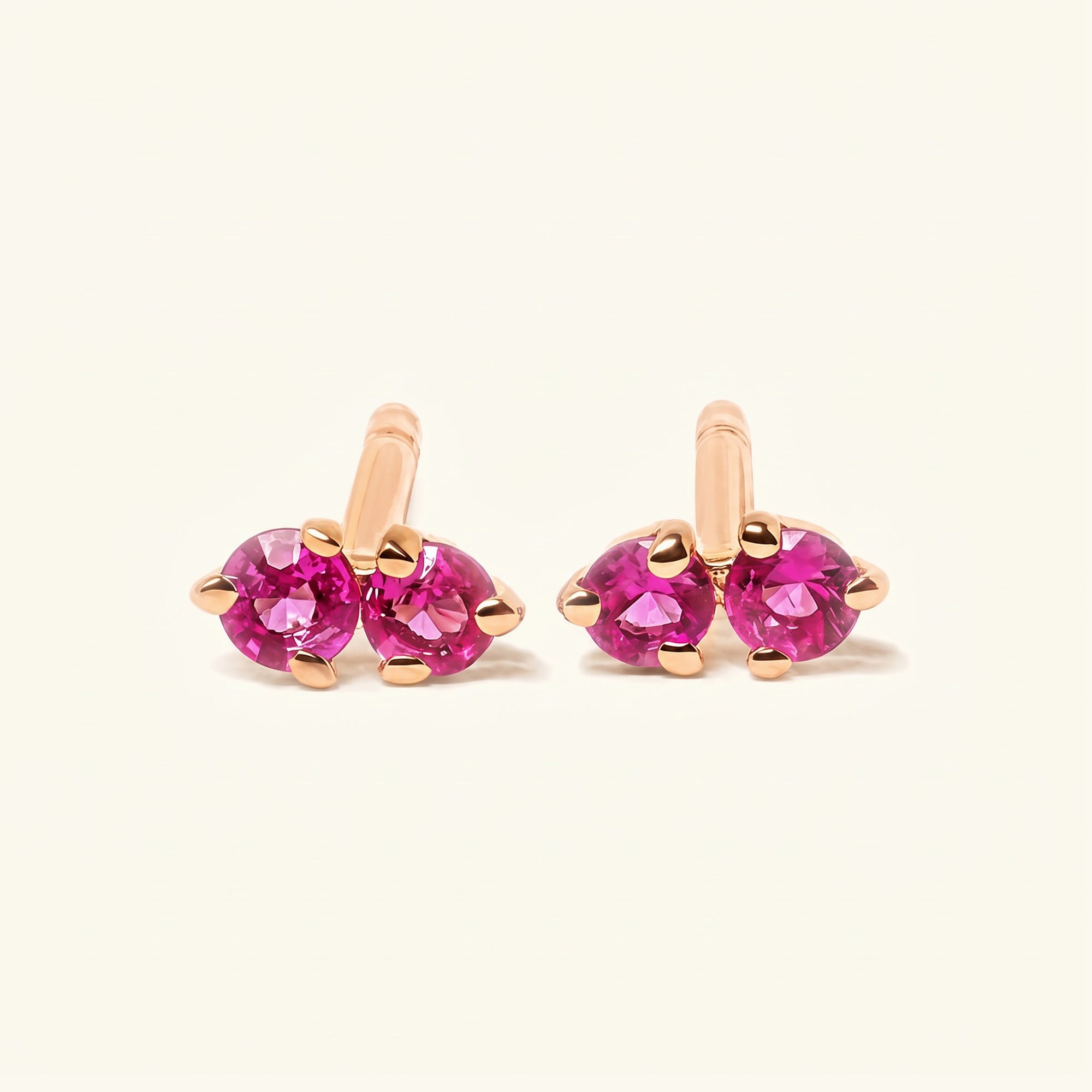 Prema Ruby Earrings - Rose Gold