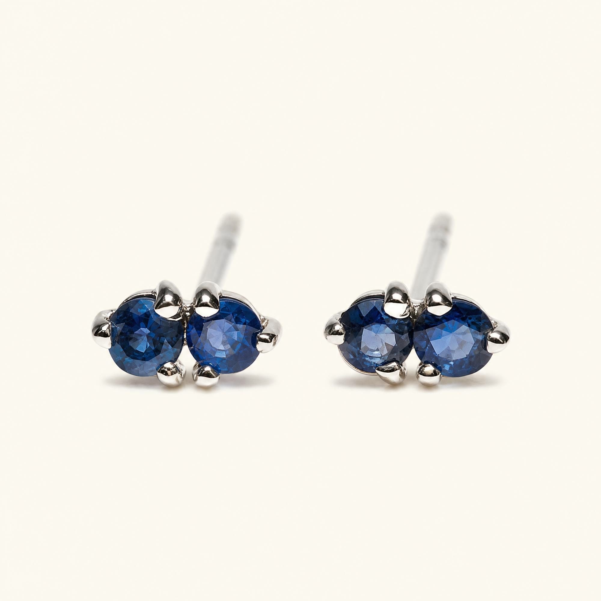 Prema earrings sapphire - white gold