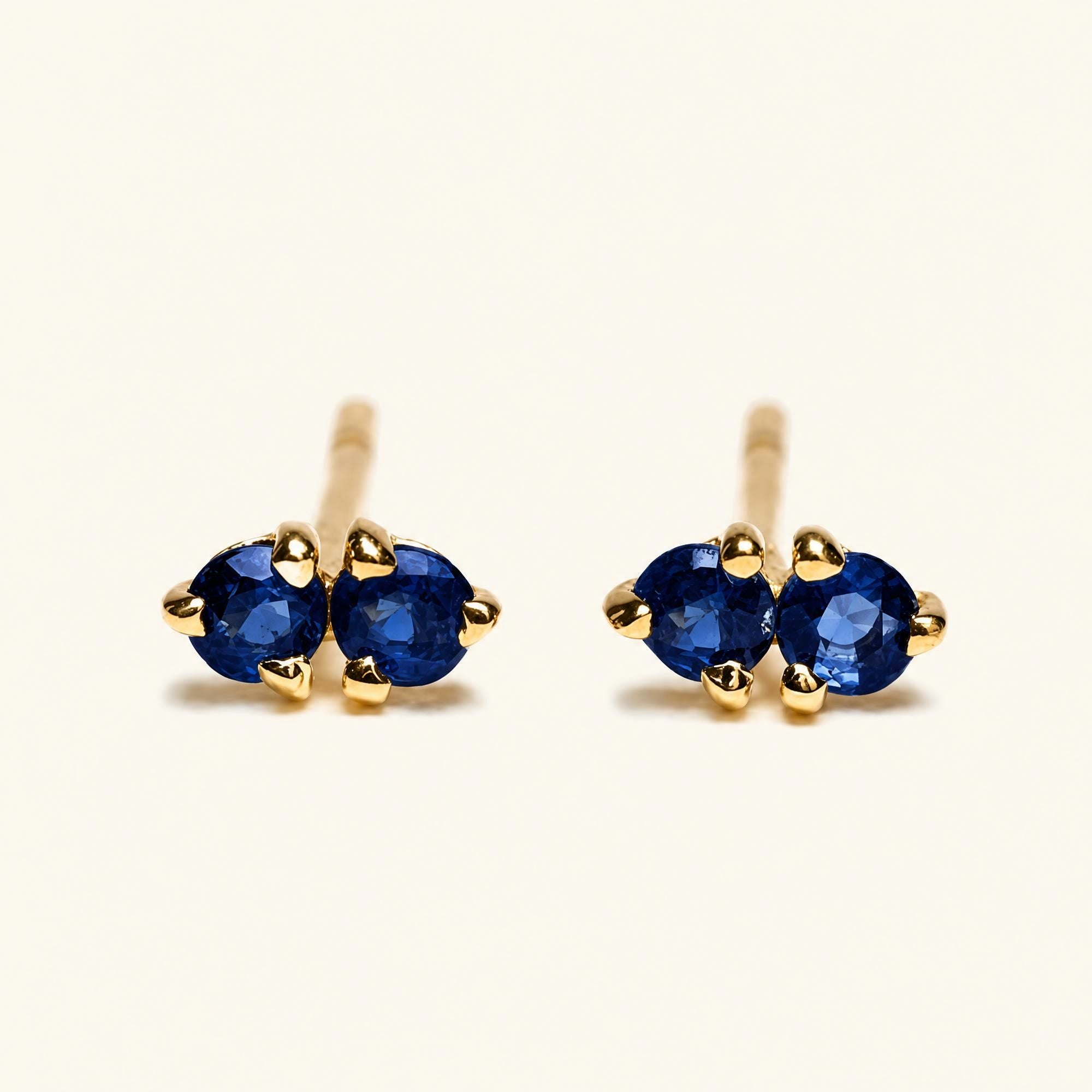 Prema earrings sapphire - yellow gold