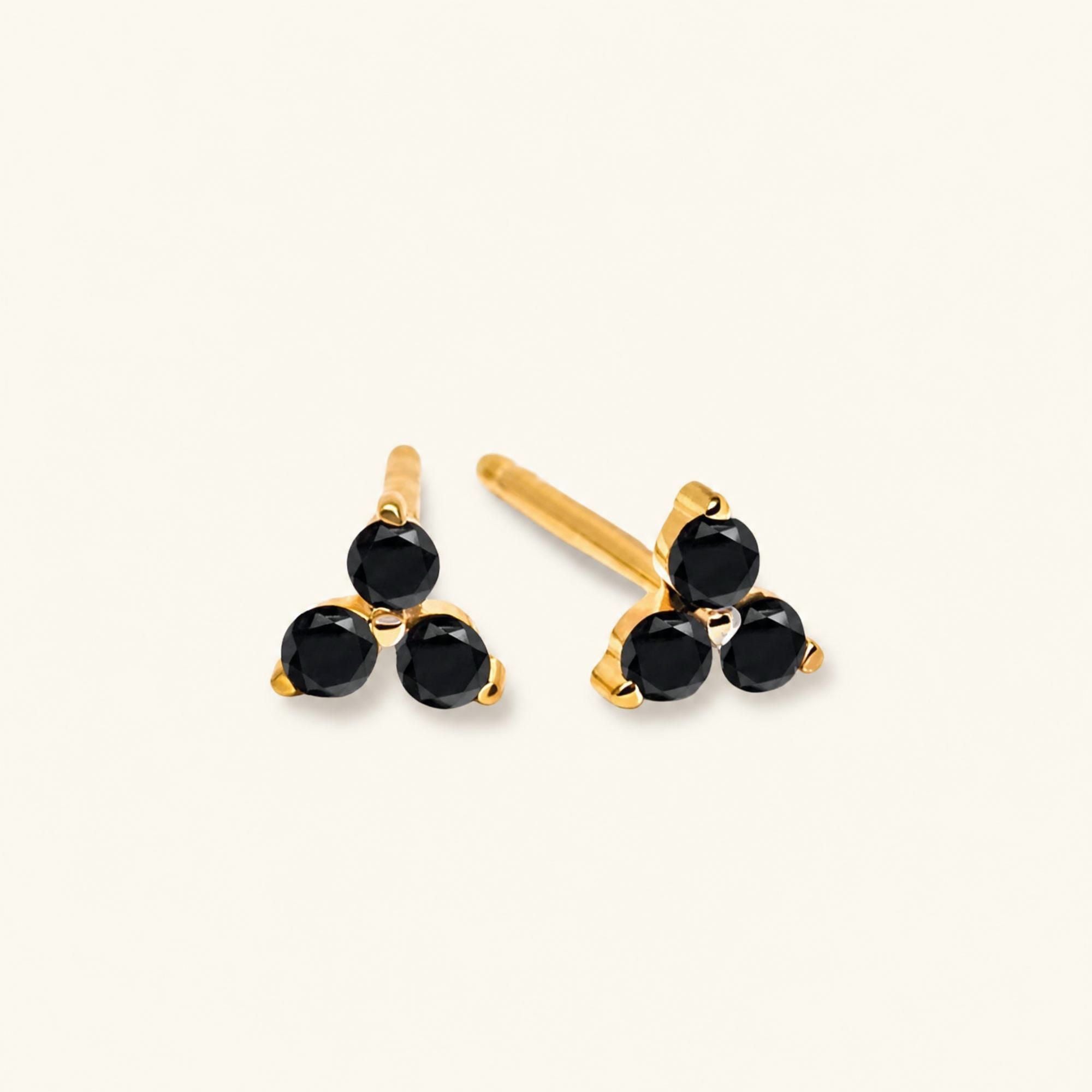Radha Black Diamond Earrings - white gold
