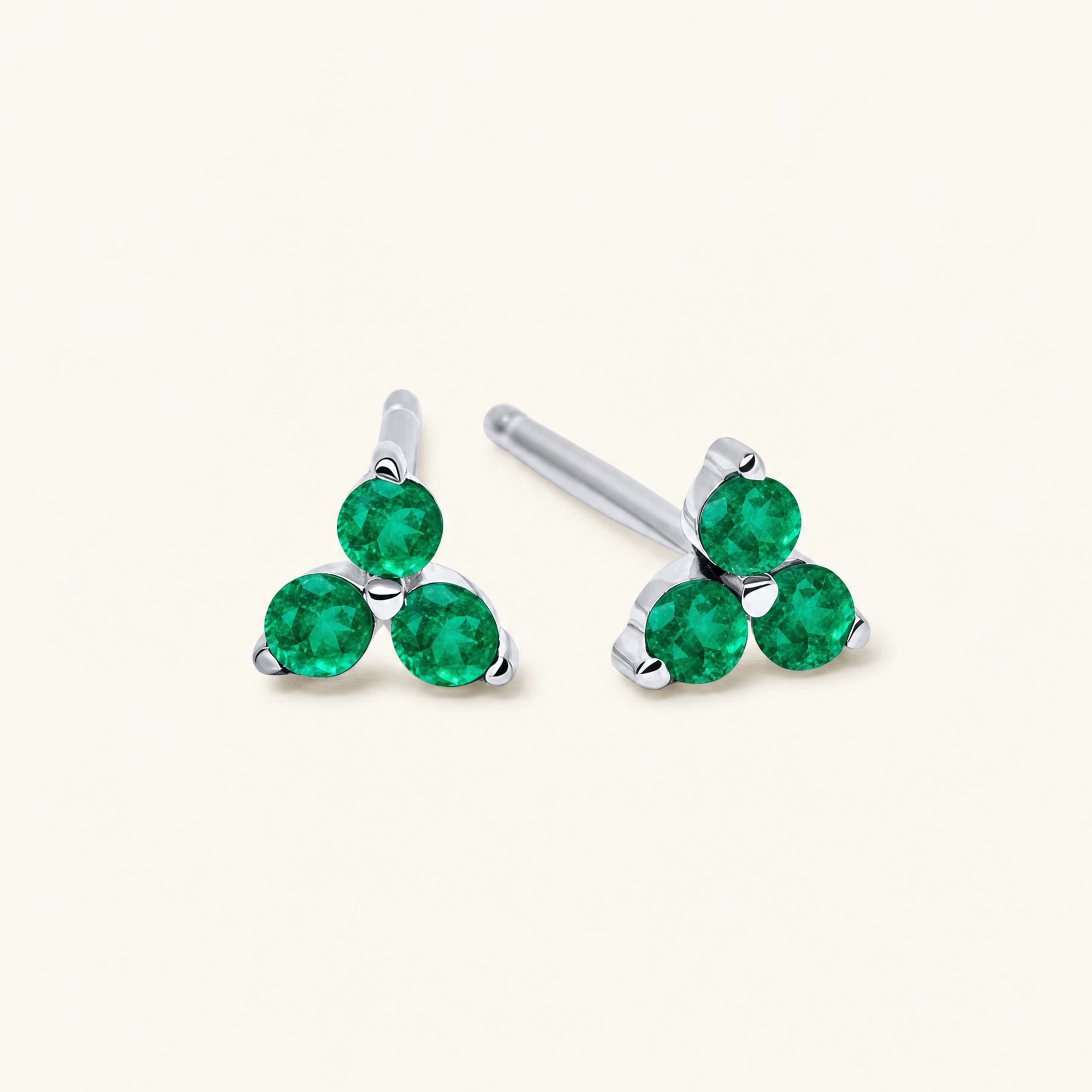 Radha Emerald Earrings - white gold