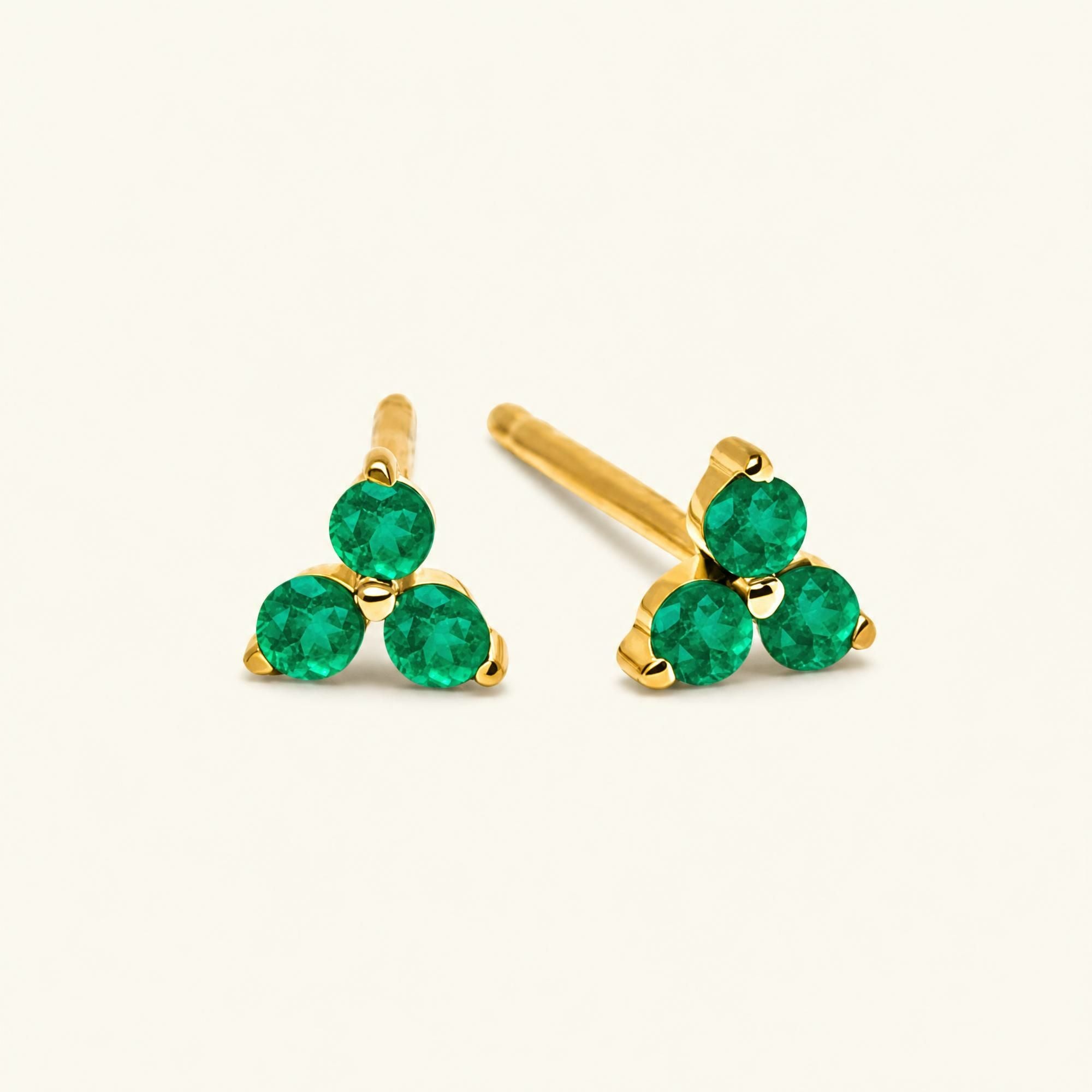 Radha Emerald Earrings - yellow gold
