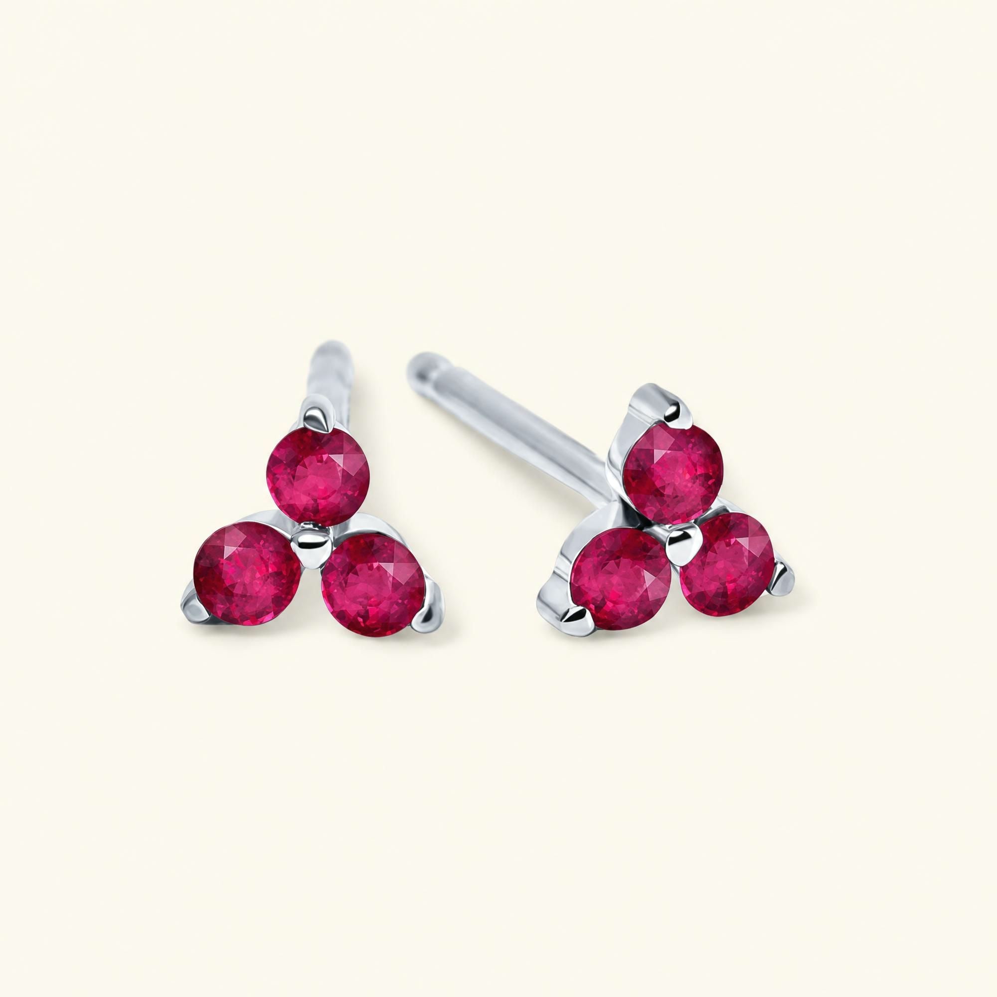 Radha Ruby Earrings - white gold
