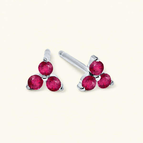 Radha Ruby Earrings - white gold