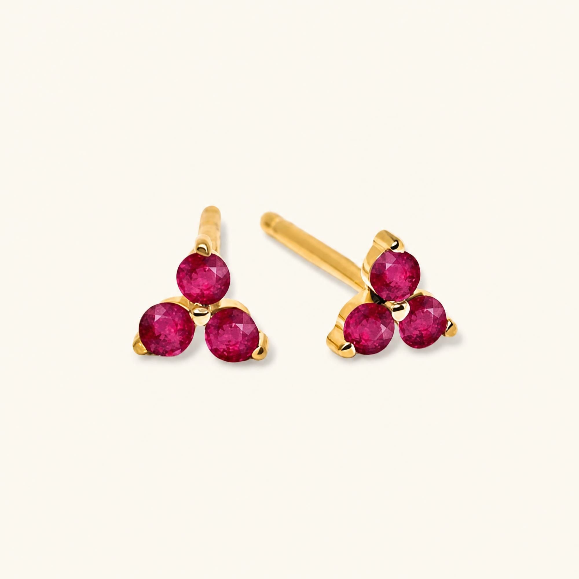 Radha Ruby Earrings - yellow gold