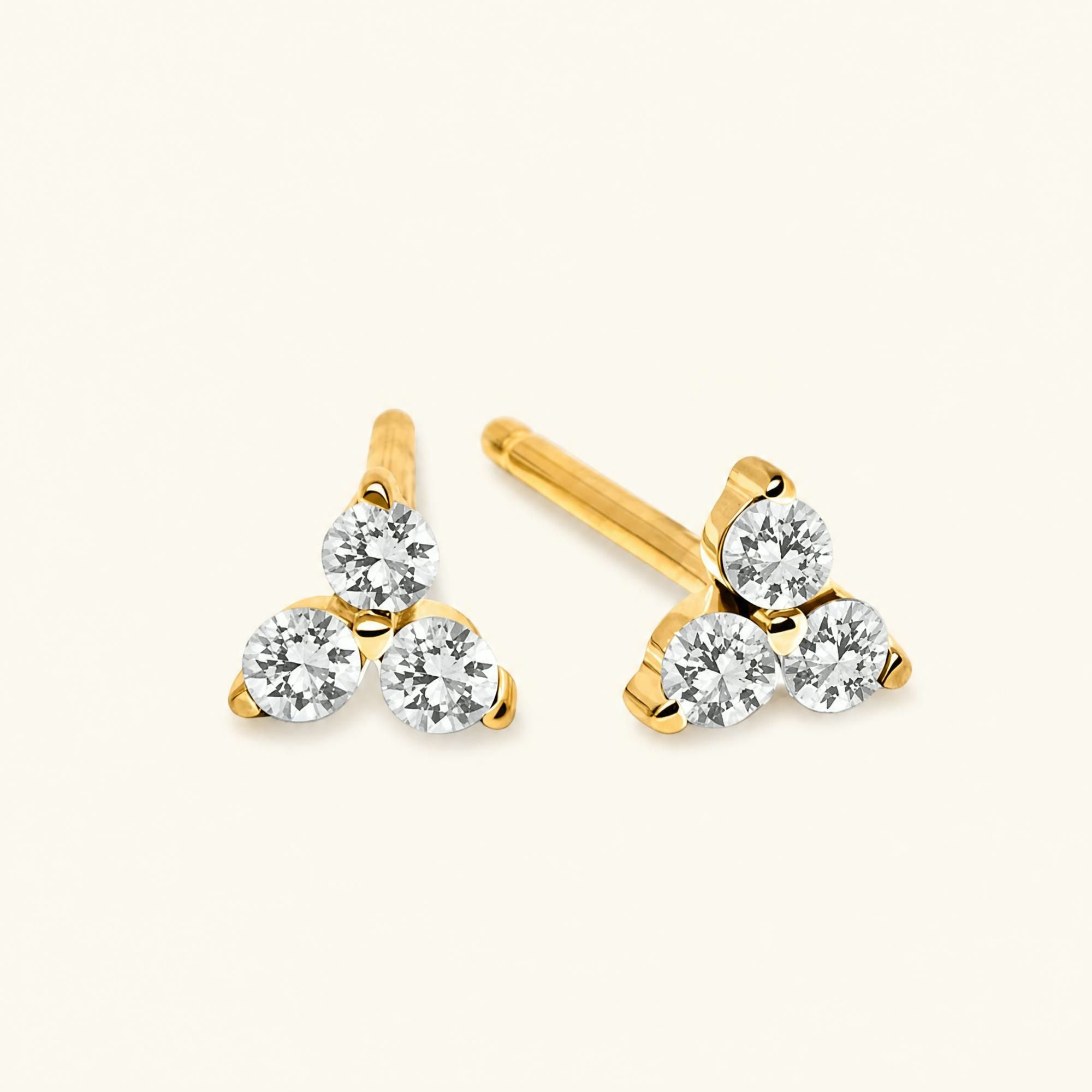 Radha White Sapphire Earrings - yellow gold