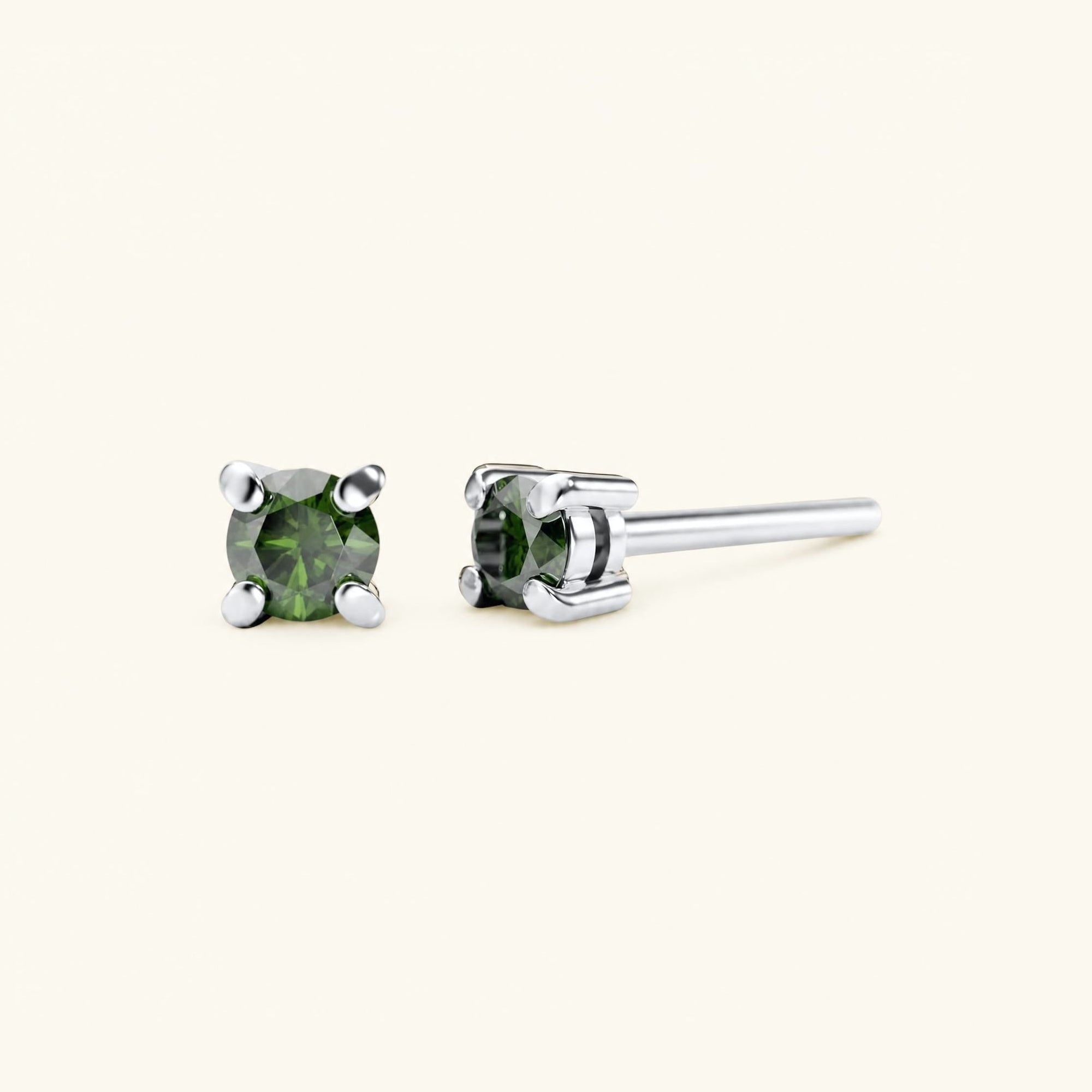 Saral Green Diamond Earrings - white gold