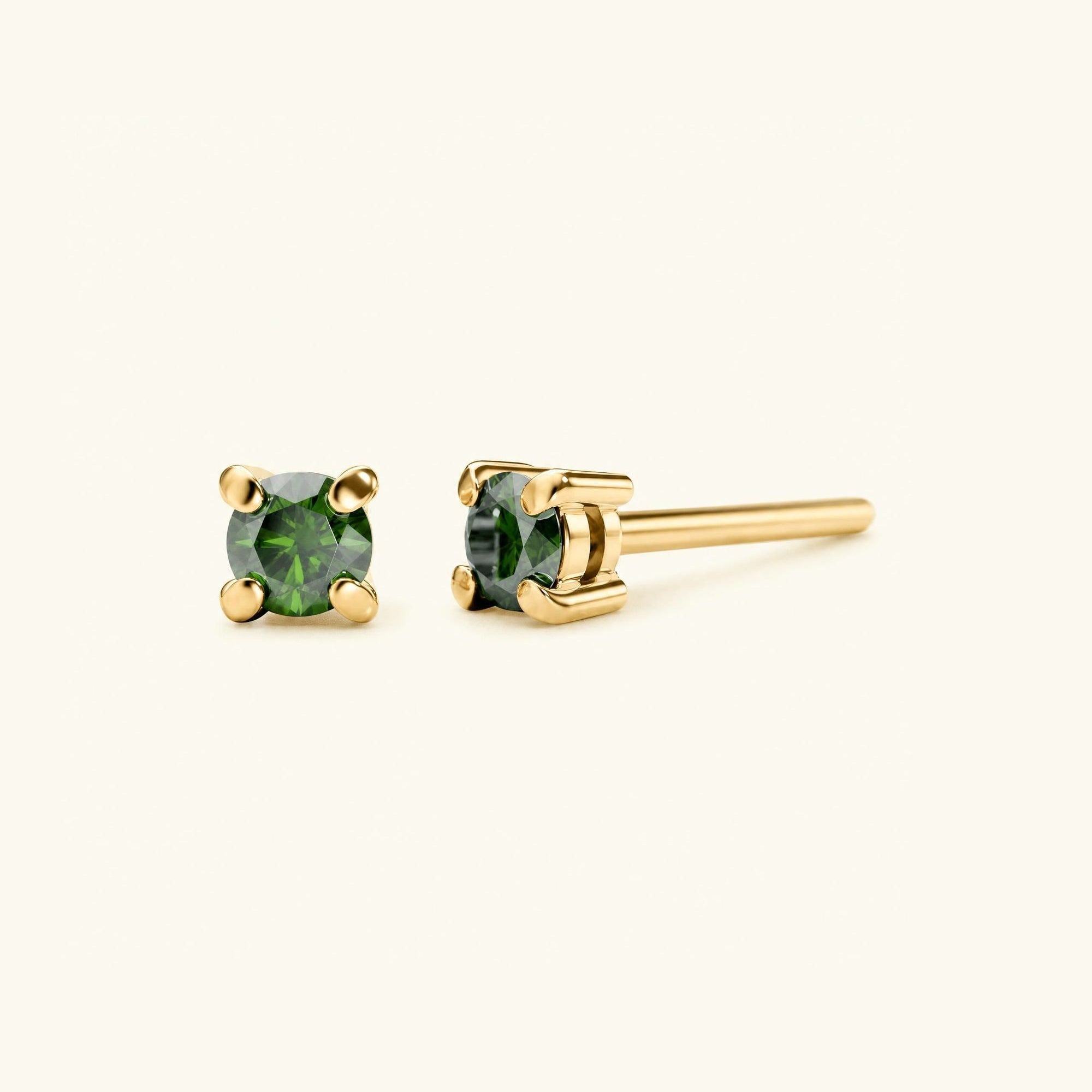 Saral Green Diamond Earrings - rose gold