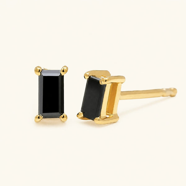 Shanti Black Diamond Earrings - yellow gold
