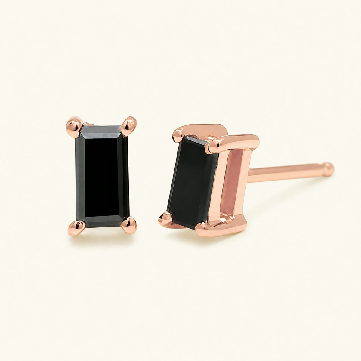 Shanti Black Diamond Earrings - rose gold