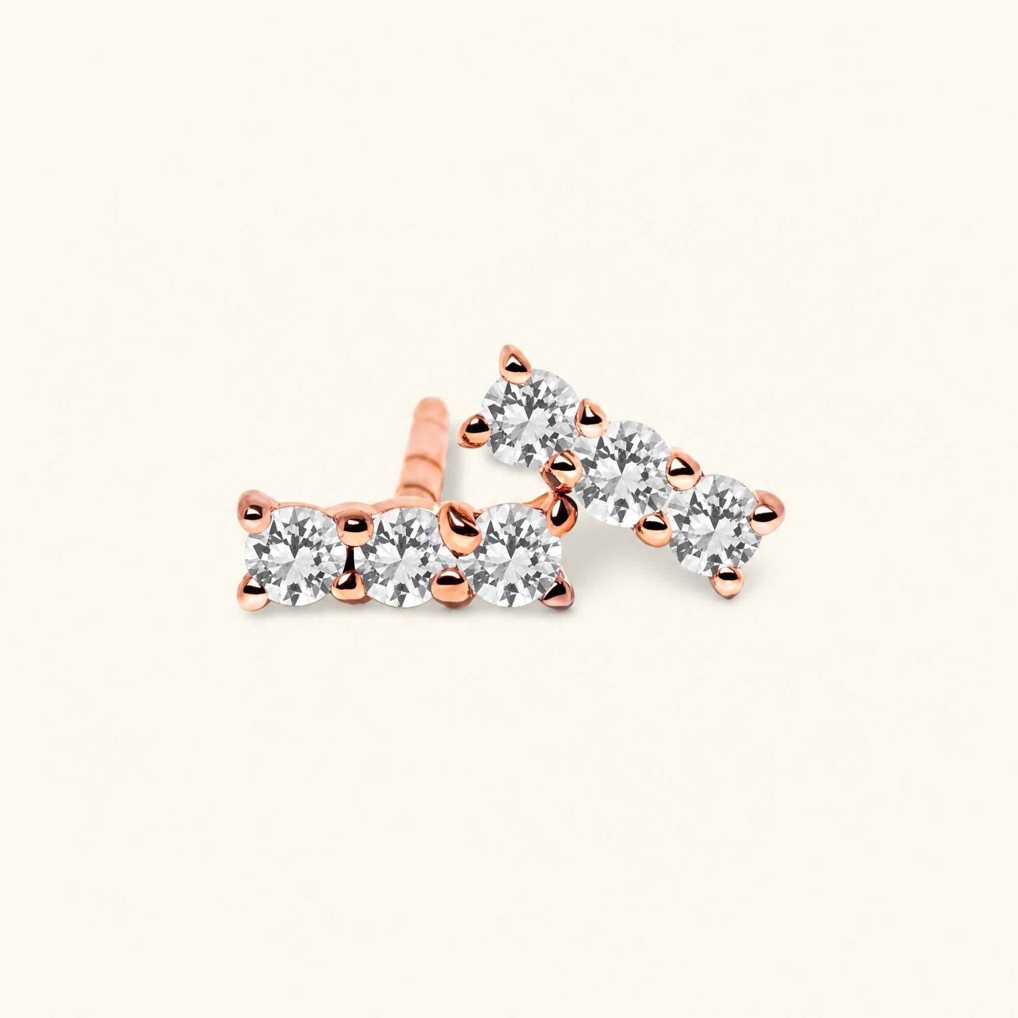 Tina earrings diamond - rose gold