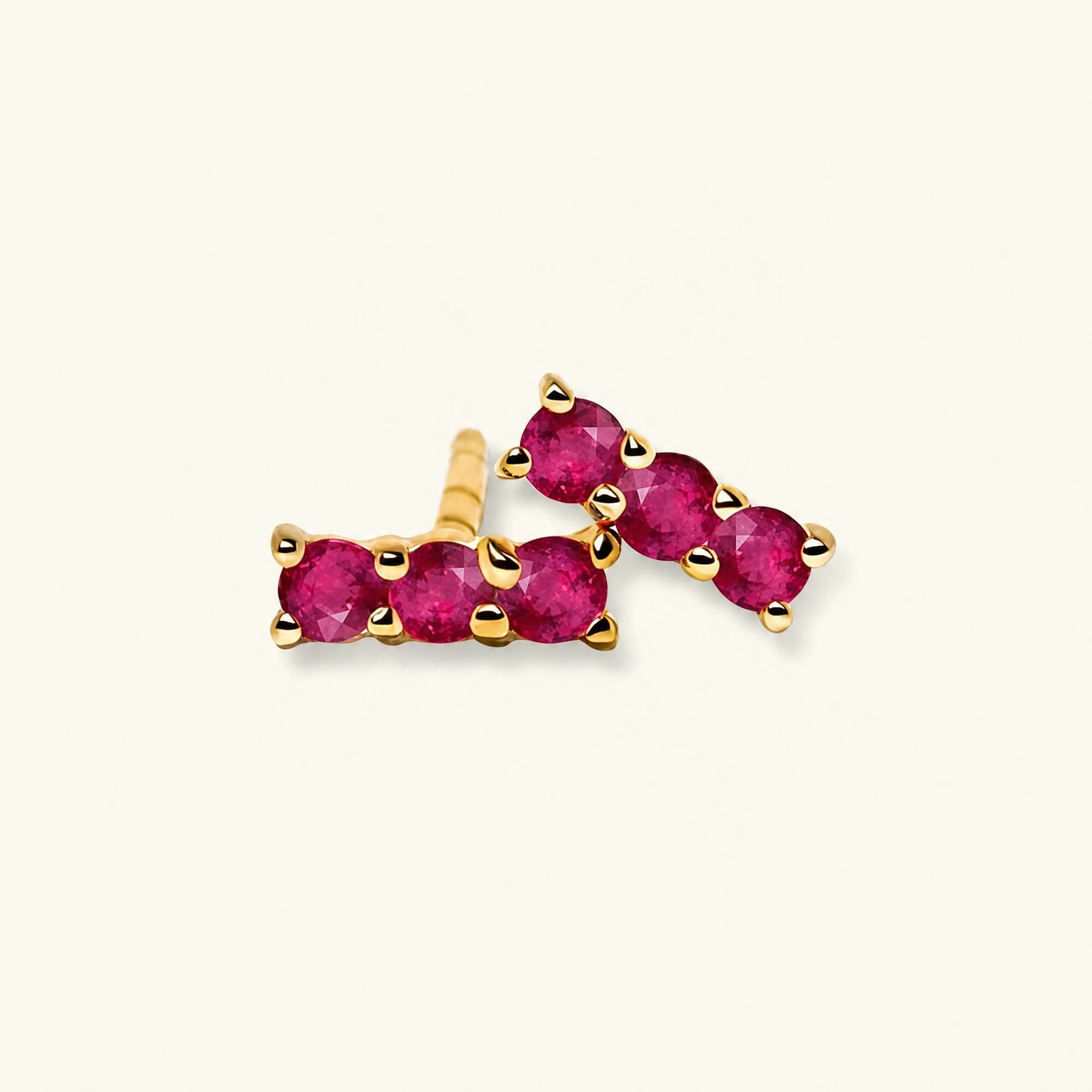 Tina Ruby Earrings - yellow gold