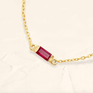 Shanti ruby ​​baguette solitaire bracelet