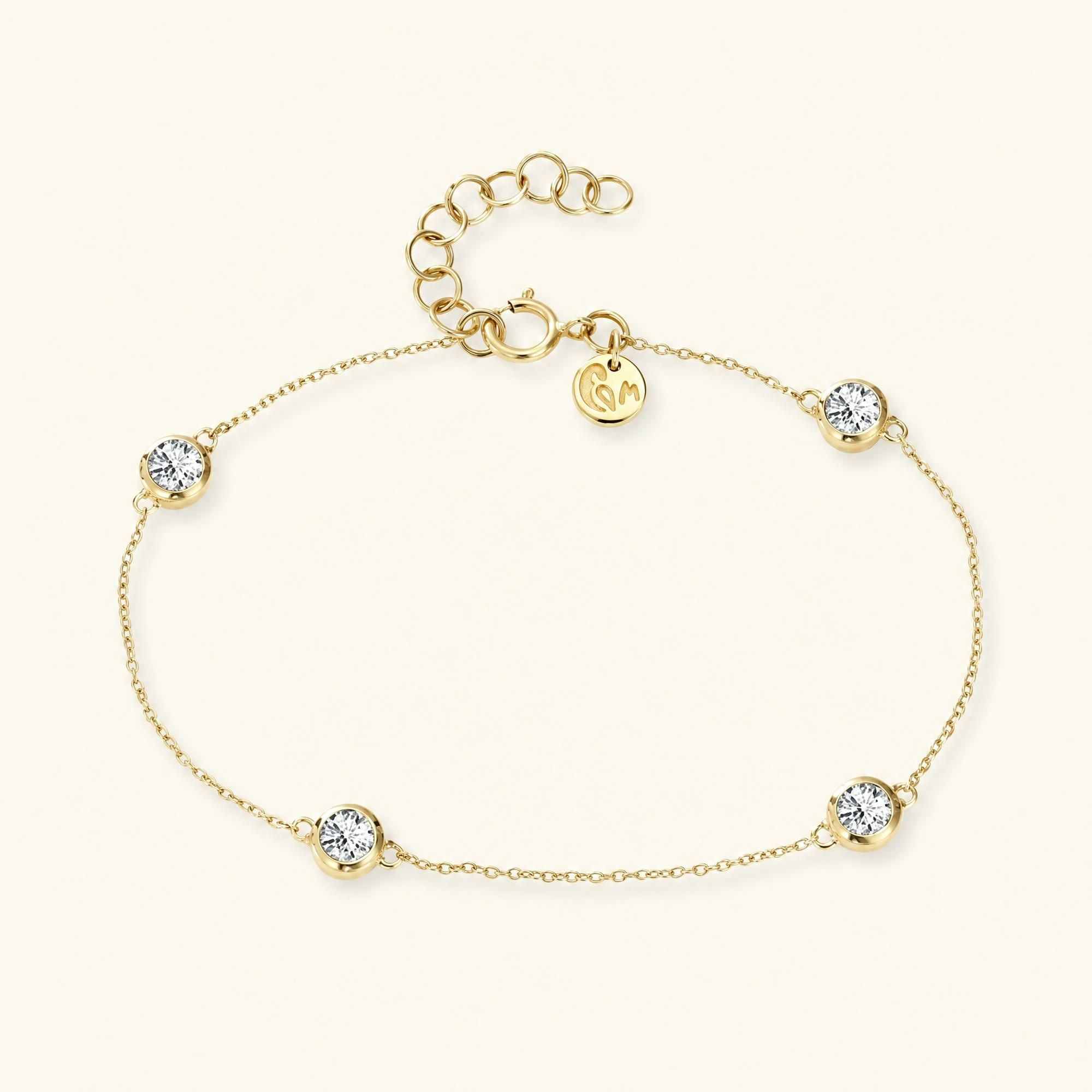 Dhanya diamond bracelet bezel set in gold
