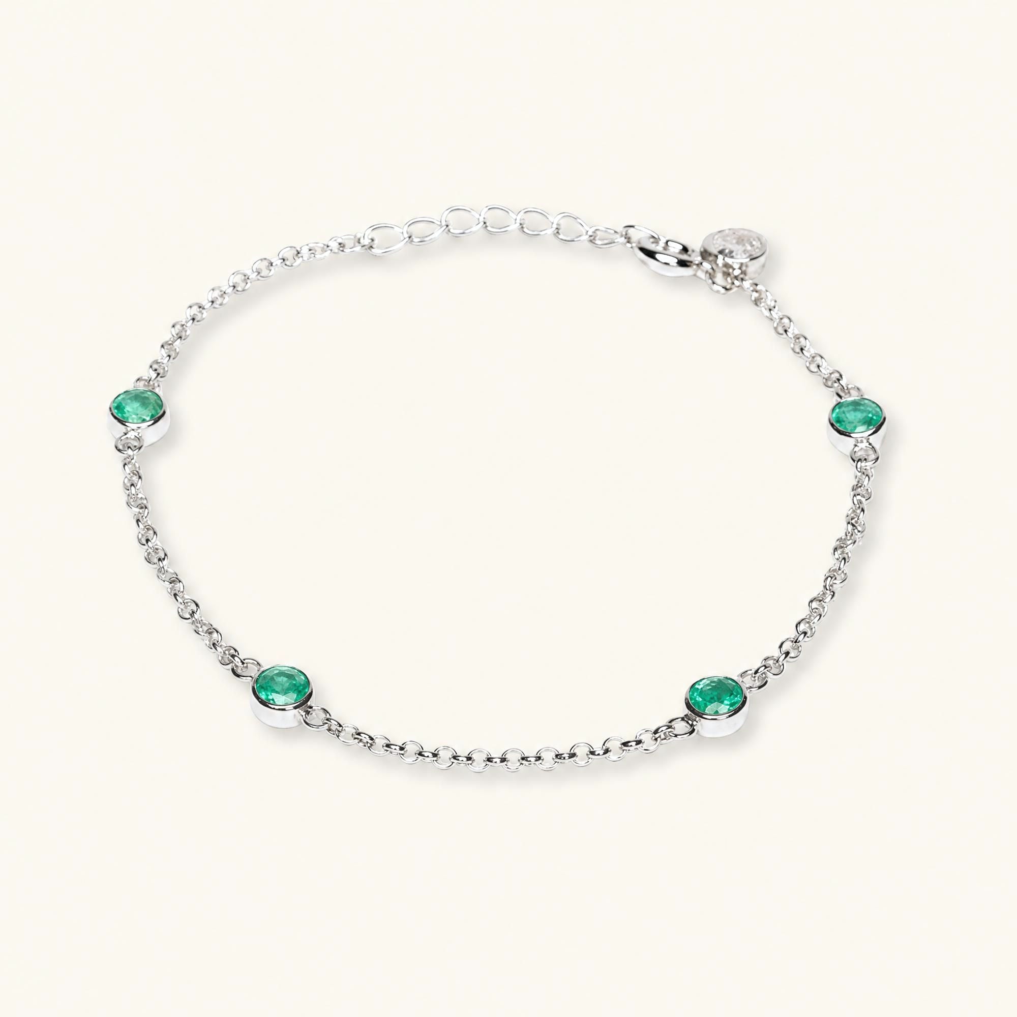 Dhanya emerald bracelet in 925 silver