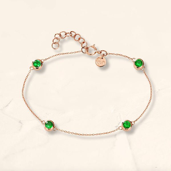 rose gold emerald dhanya bracelet