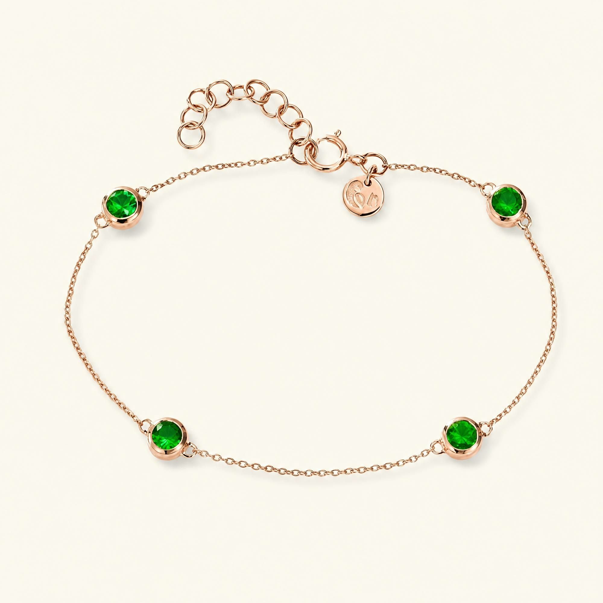 Dhanya emerald bracelet in rose gold