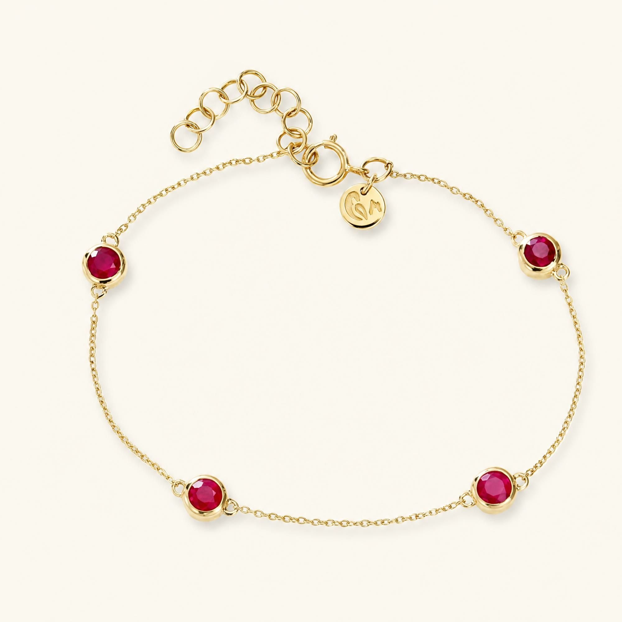 Bracelet Dhanya rubis en or