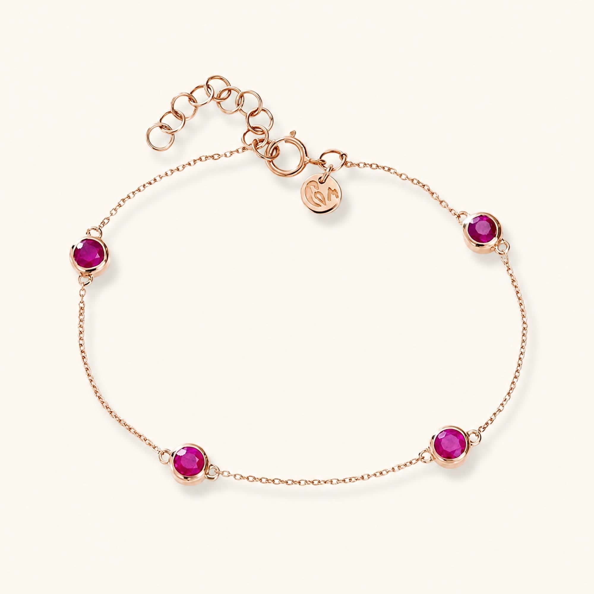 Dhanya ruby bracelet rose gold