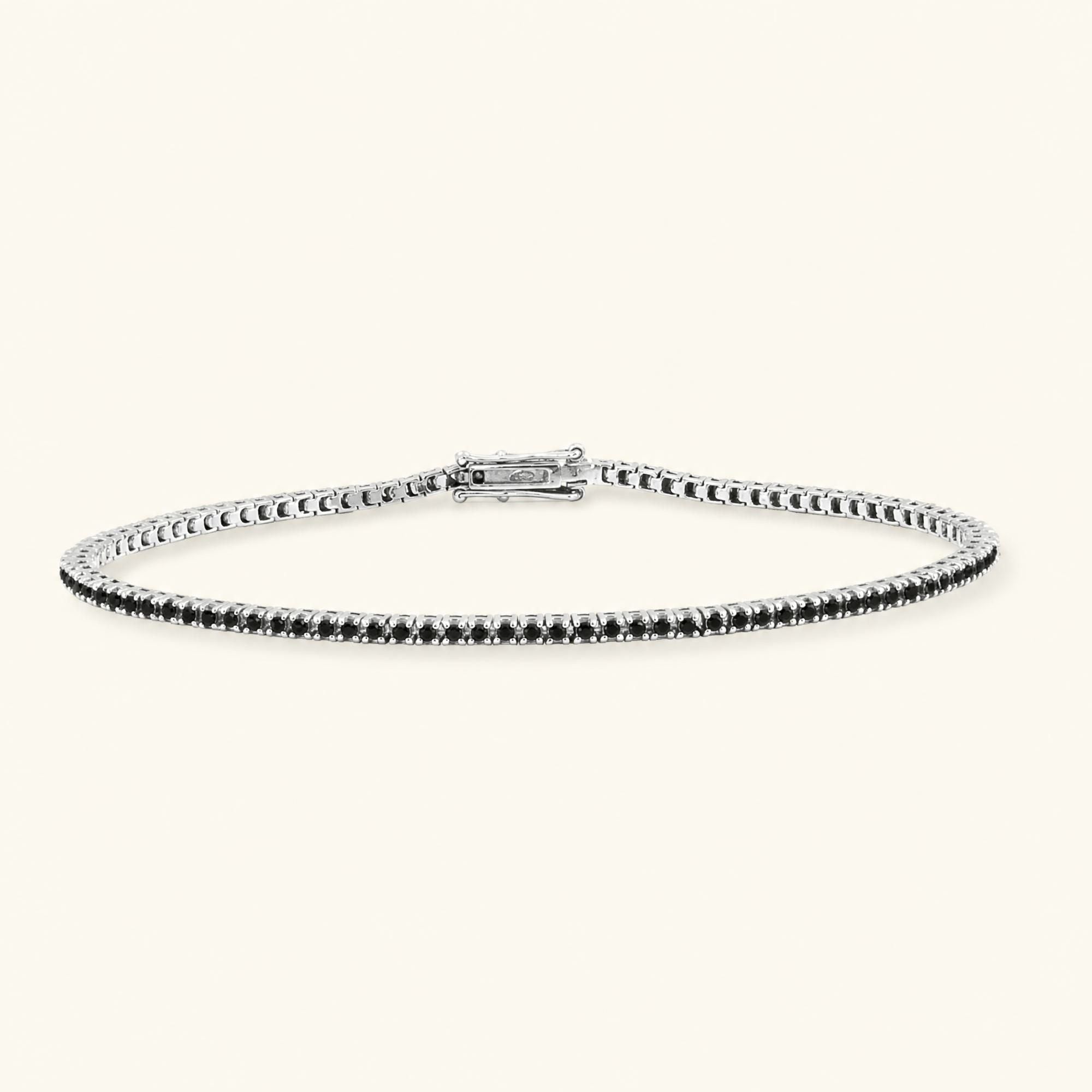 Ganga river tennis bracelet black diamond white gold 18K