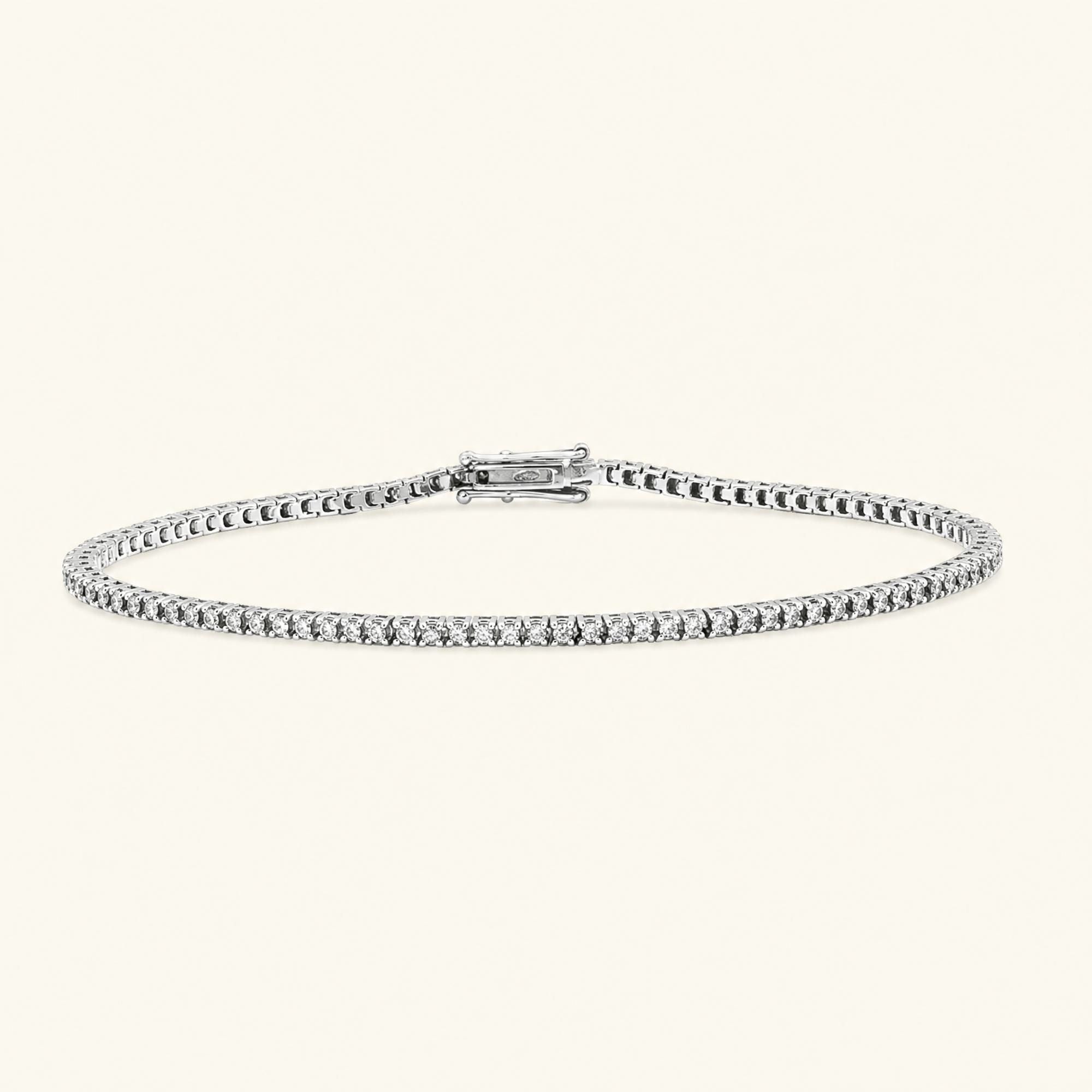Ganga diamond tennis bracelet in white gold