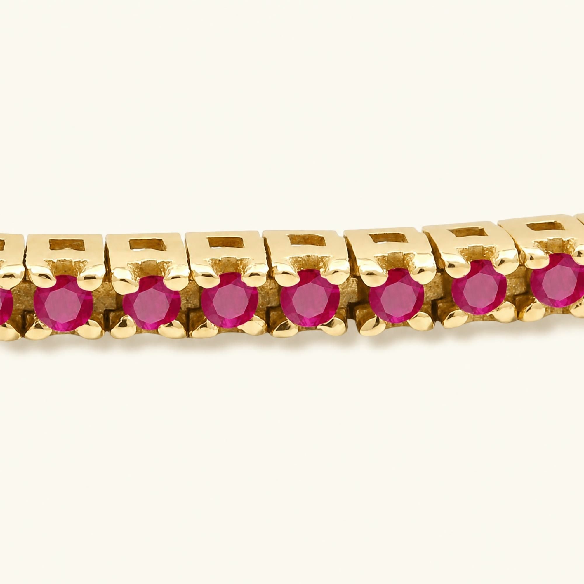 Bracelet tennis rubis Ganga or jaune