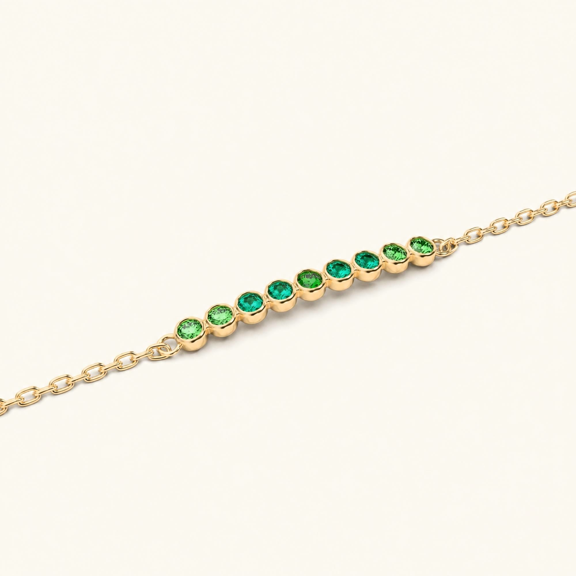 Bracelet emeraude pour femme noor or jaune