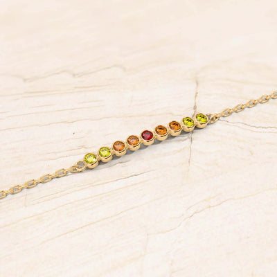 Bracelet or jaune noor pour femme saphir orange