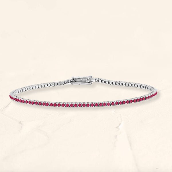 Bracelet Rubis Ganga Or Blanc