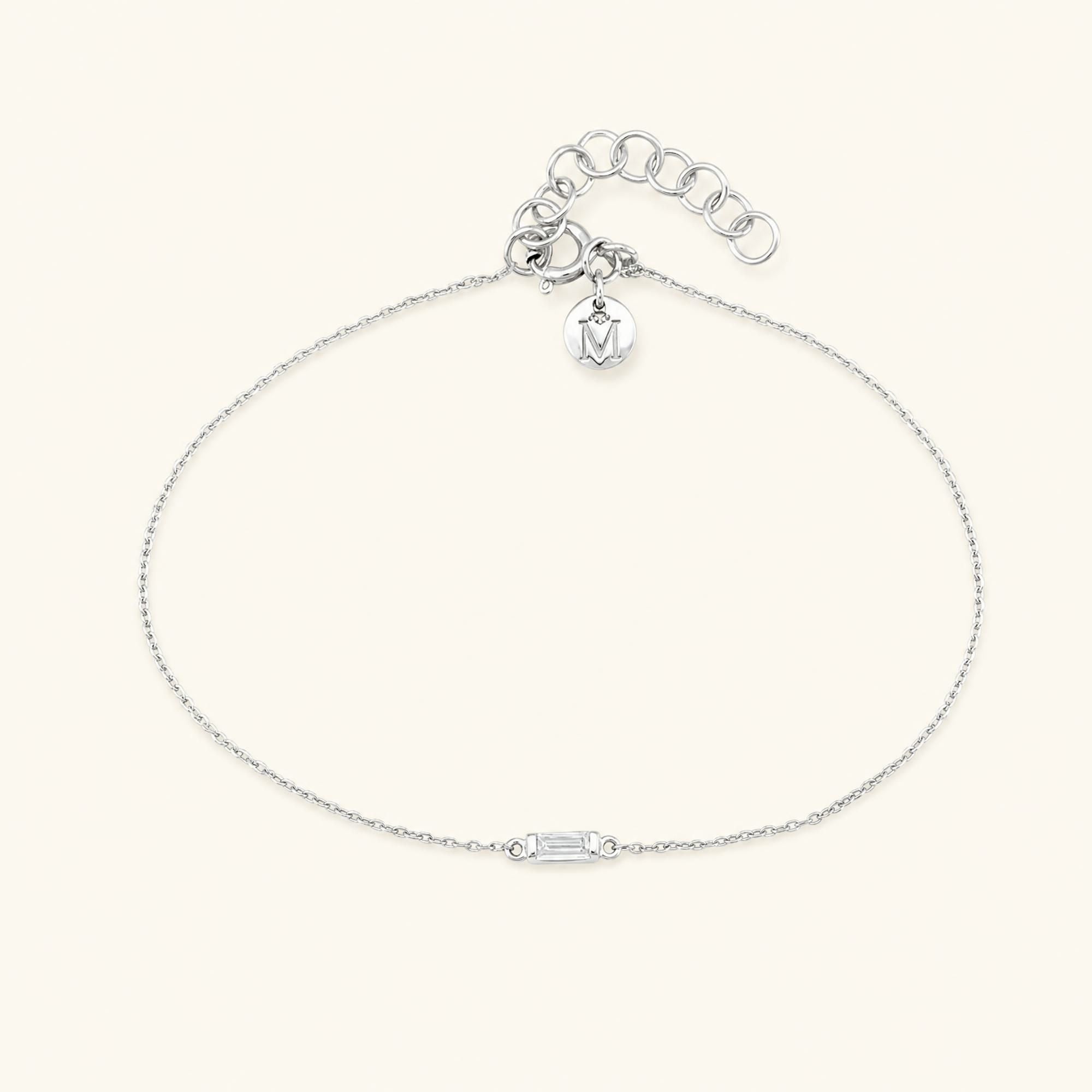 Shanti bracelet white gold 18K diamond baguette cut