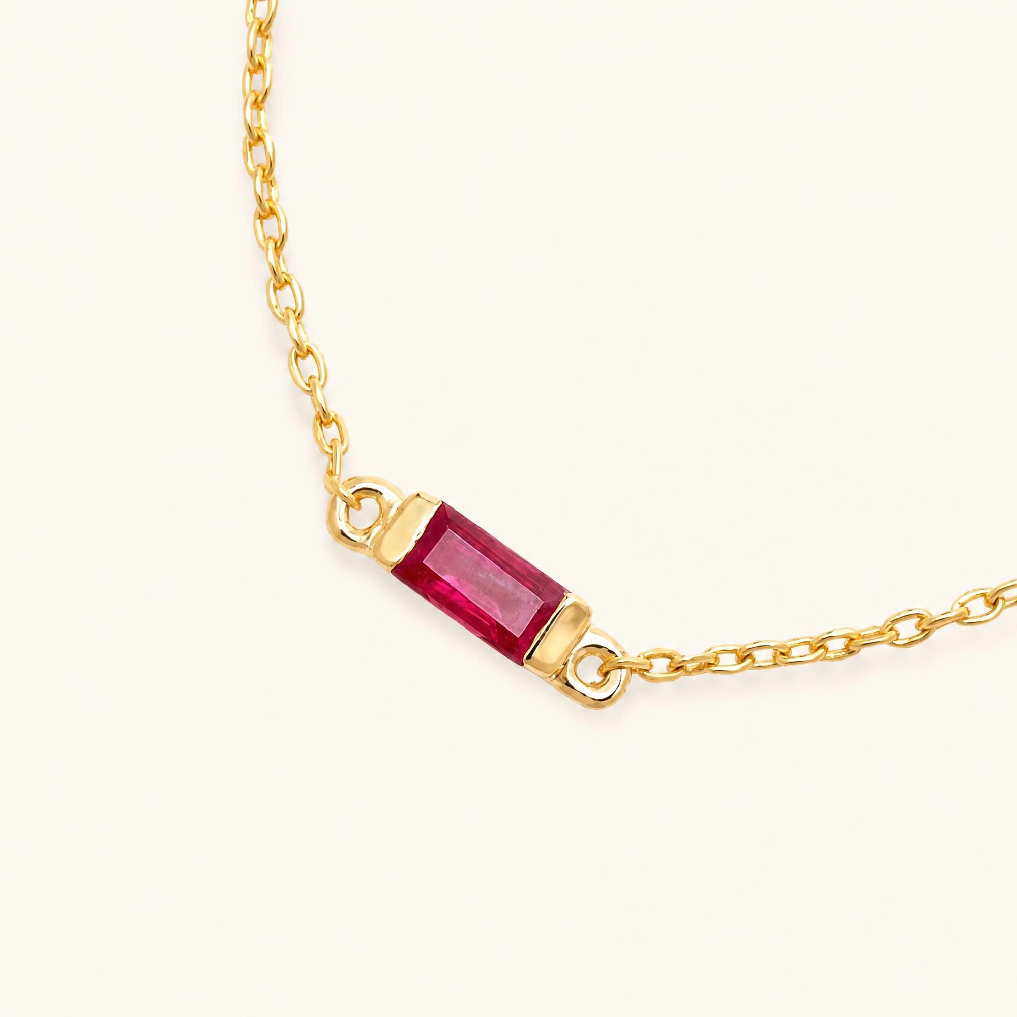 bracelet solitaire baguette rubis Shanti