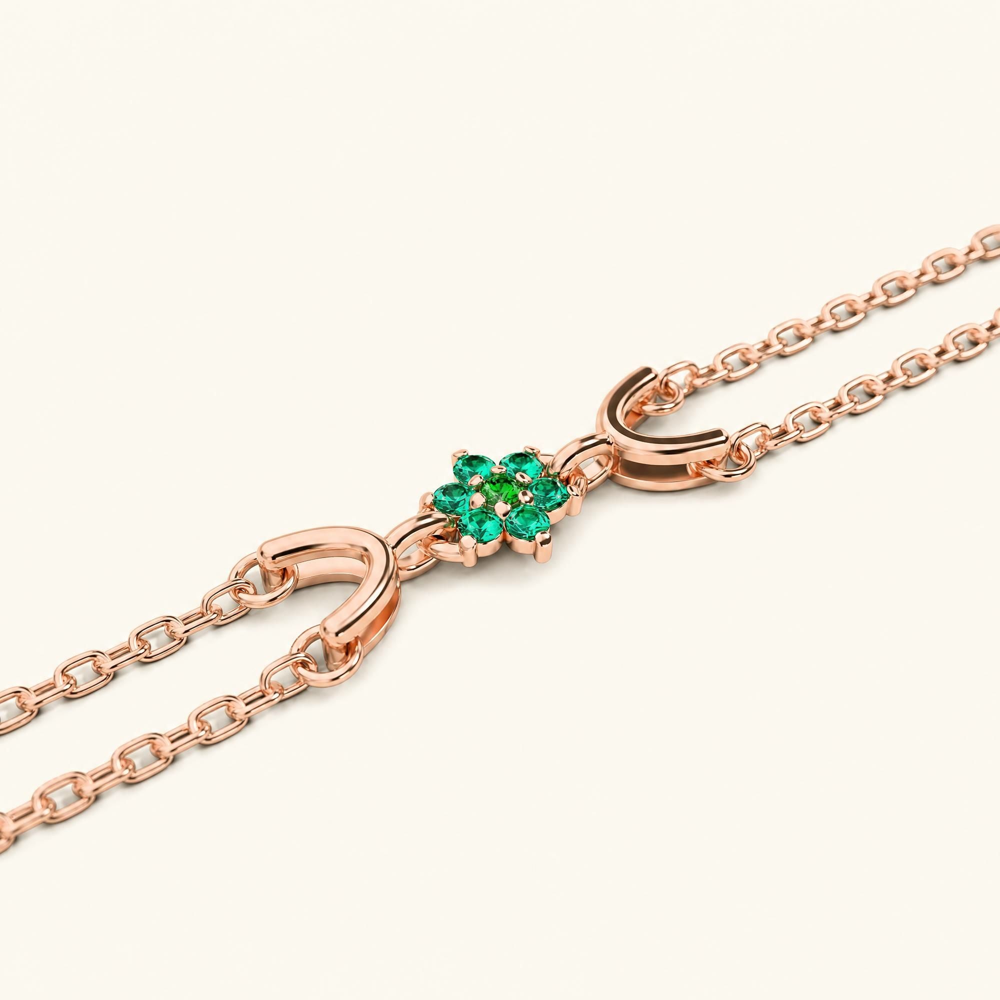 Surya rose gold bracelet for women with emerald