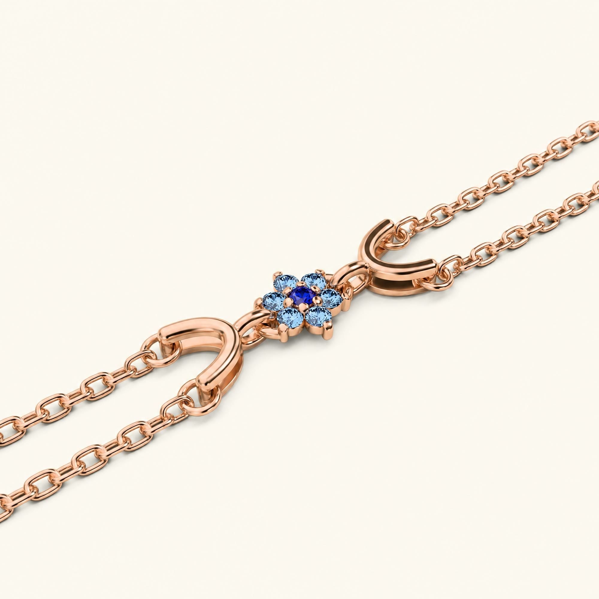 Surya rose gold bracelet for women with sapphire