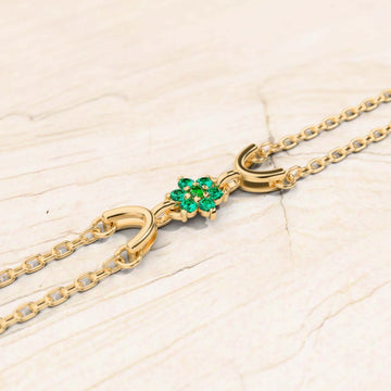 Emerald yellow gold Surya bracelet for women