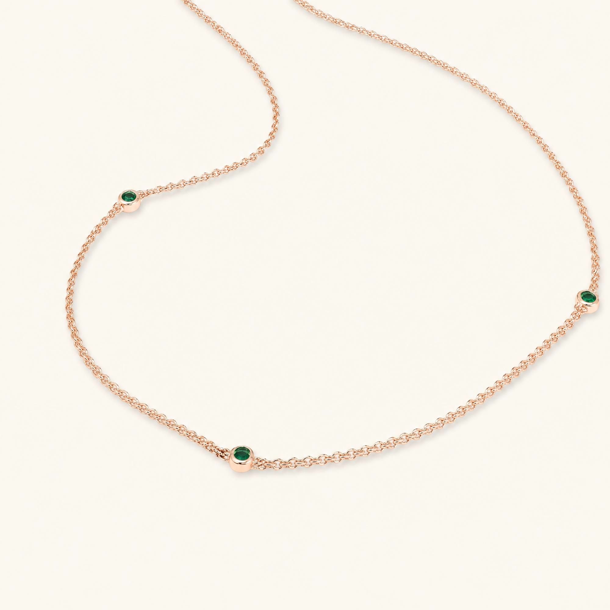 Asonya rose gold emerald necklace