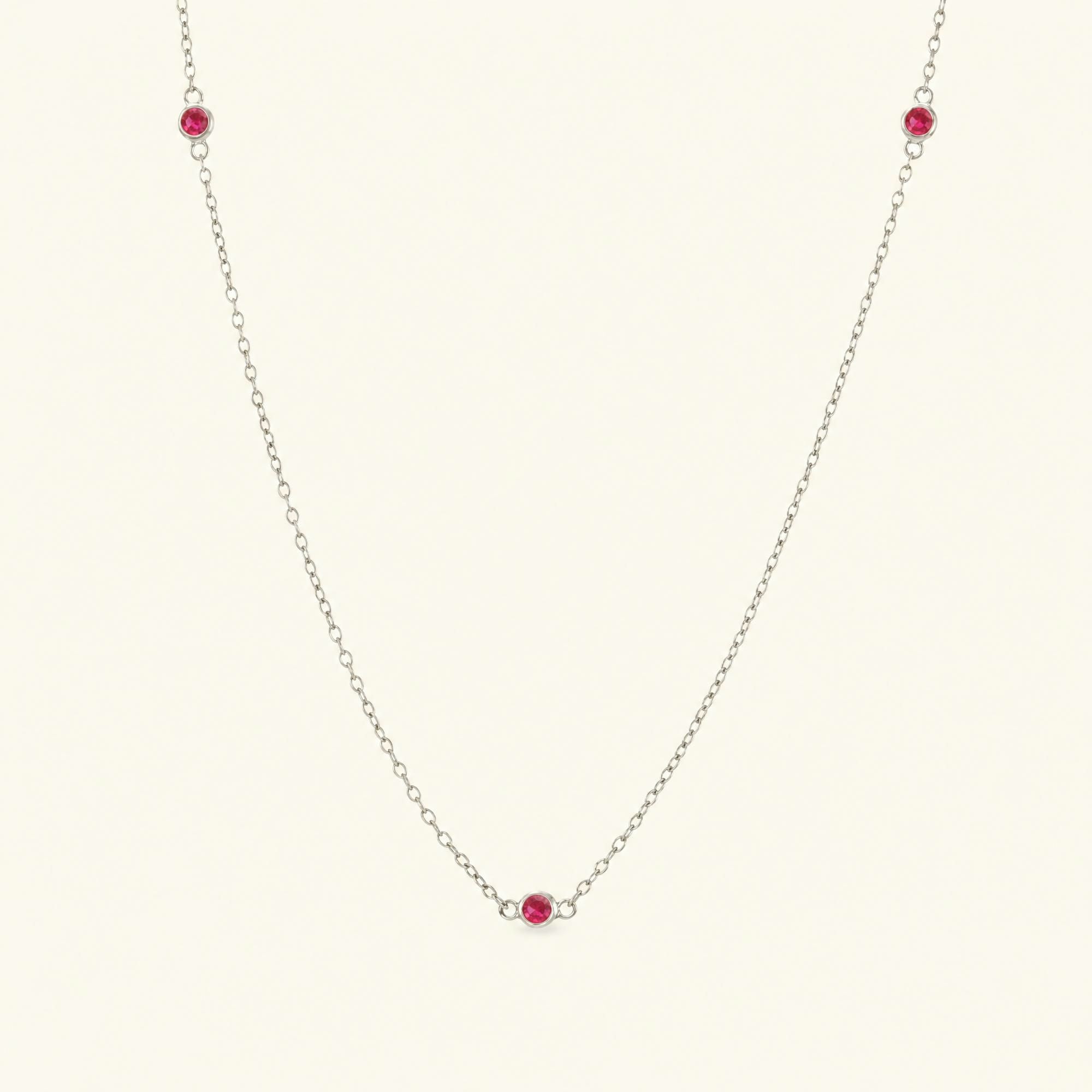 Asonya white gold close-set ruby choker necklace