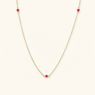 Collier ras de cou rubis serti clos Asonya