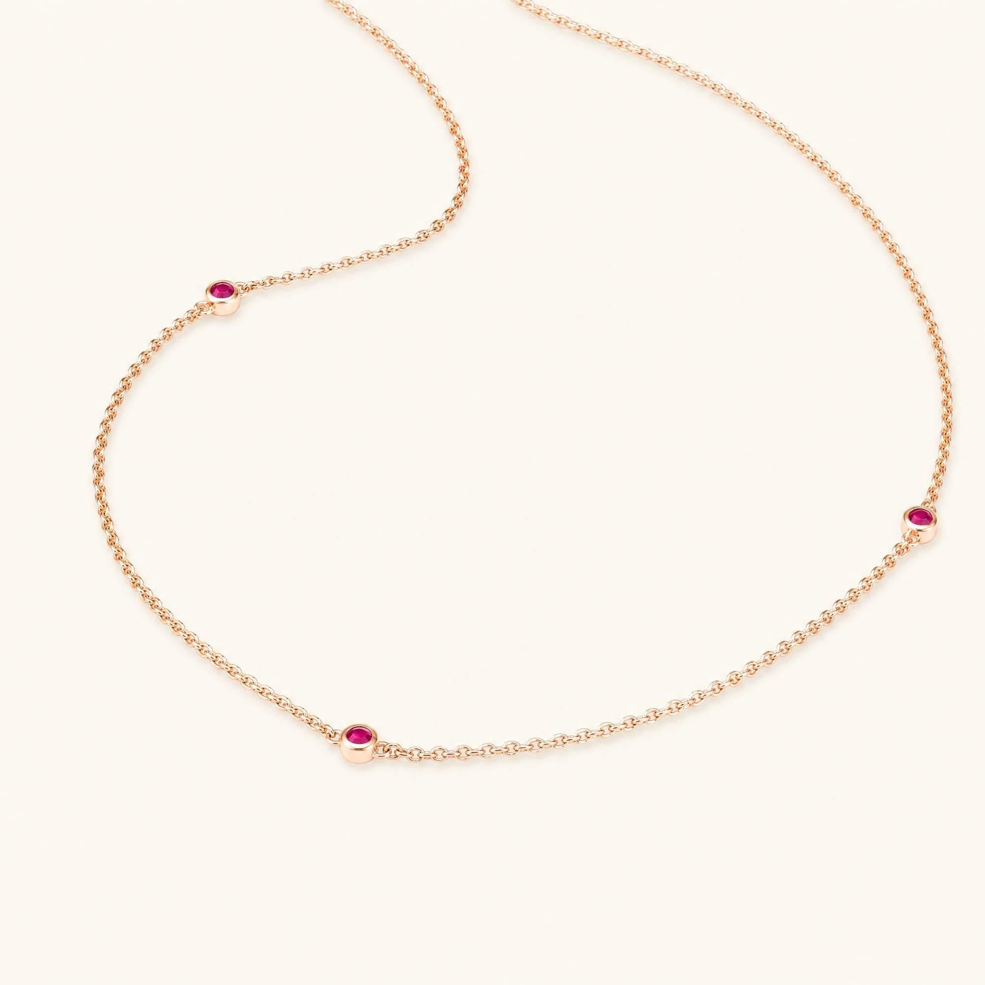 Asonya ruby necklace rose gold women