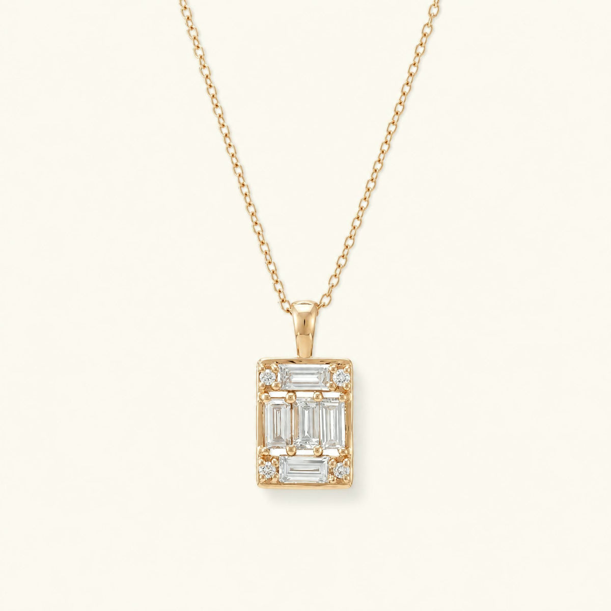 Atma geometric diamond necklace in rose gold