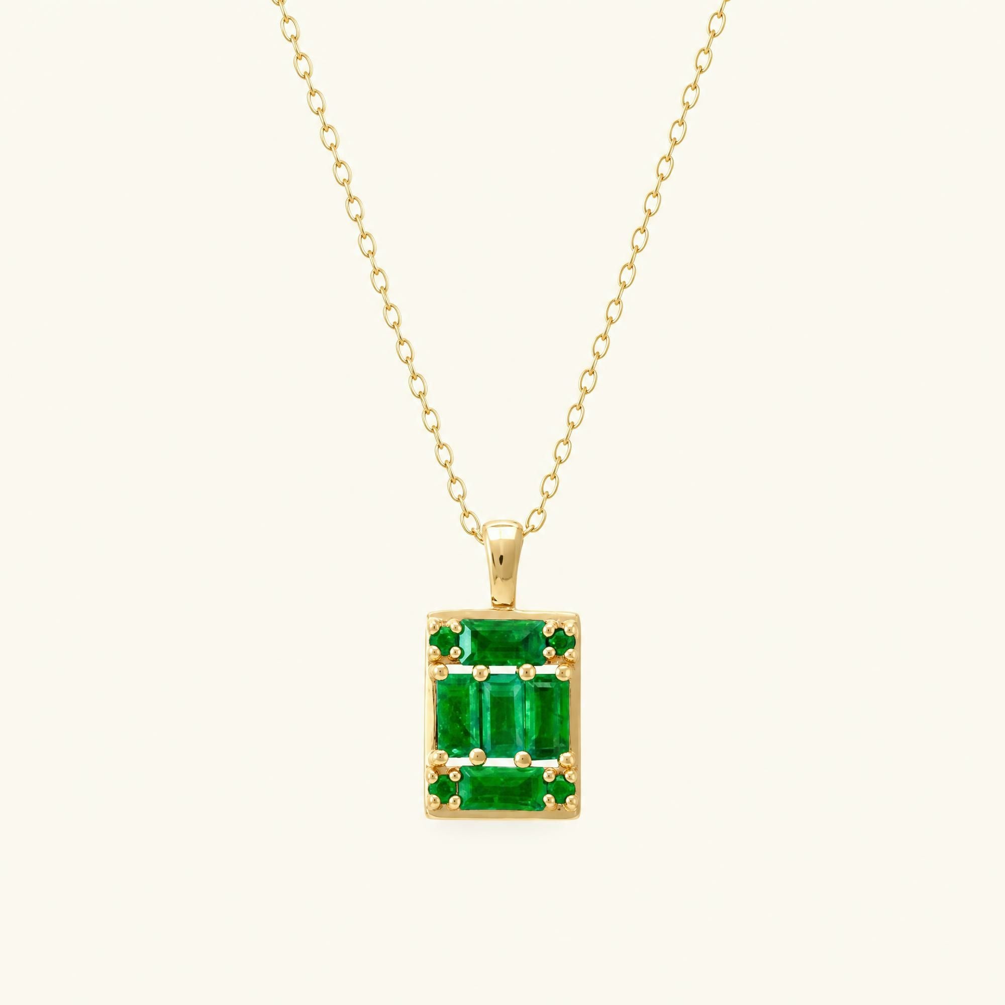 collier emeraude geometrique Atma