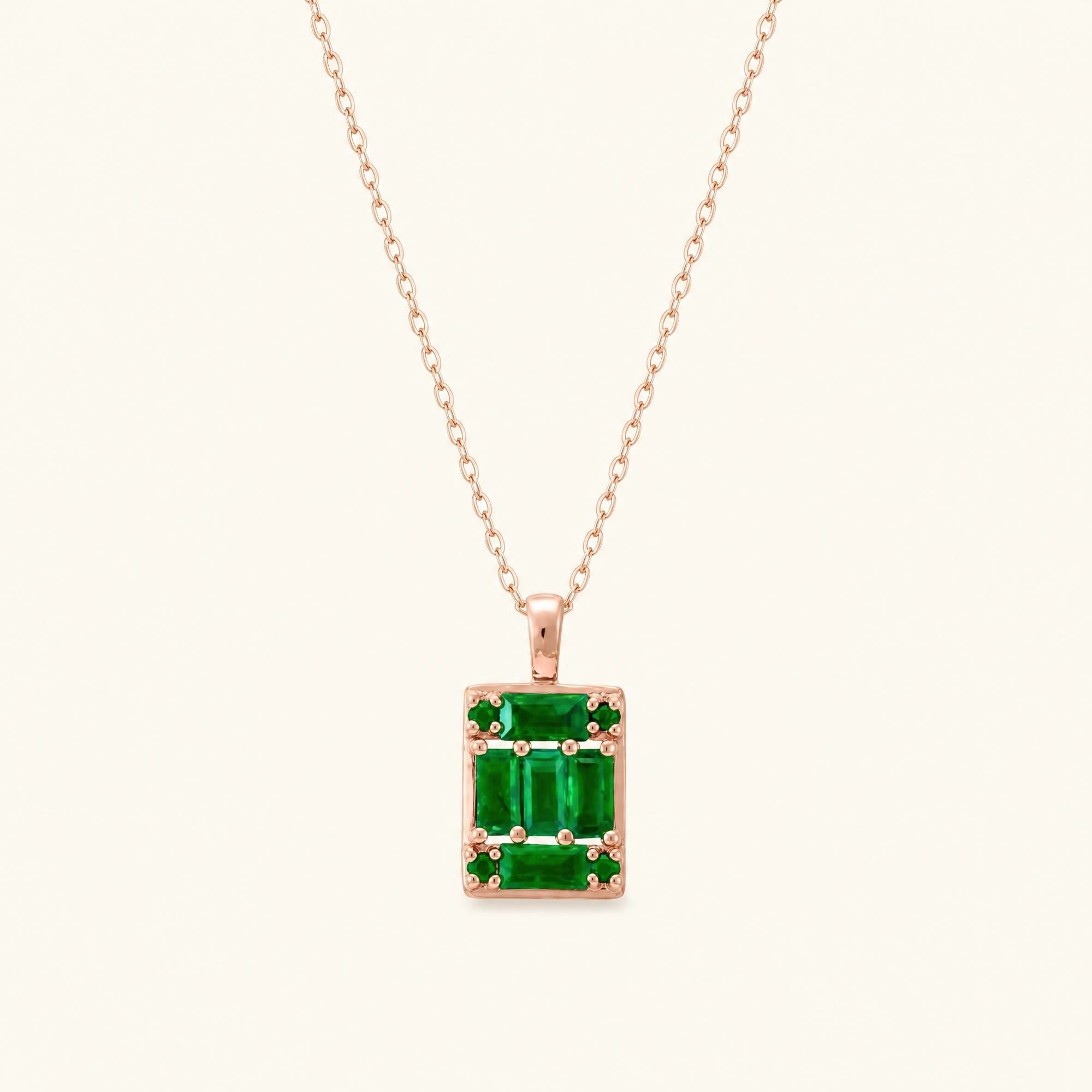 Atma emerald necklace rose gold women